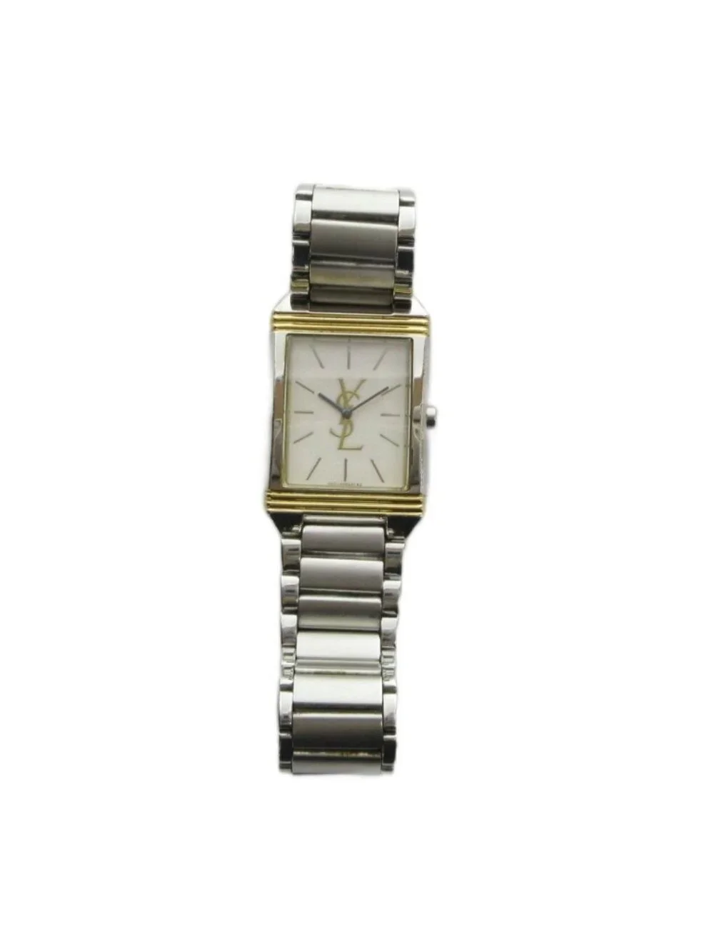 Saint Laurent Watch Quartz Square Logo Silver